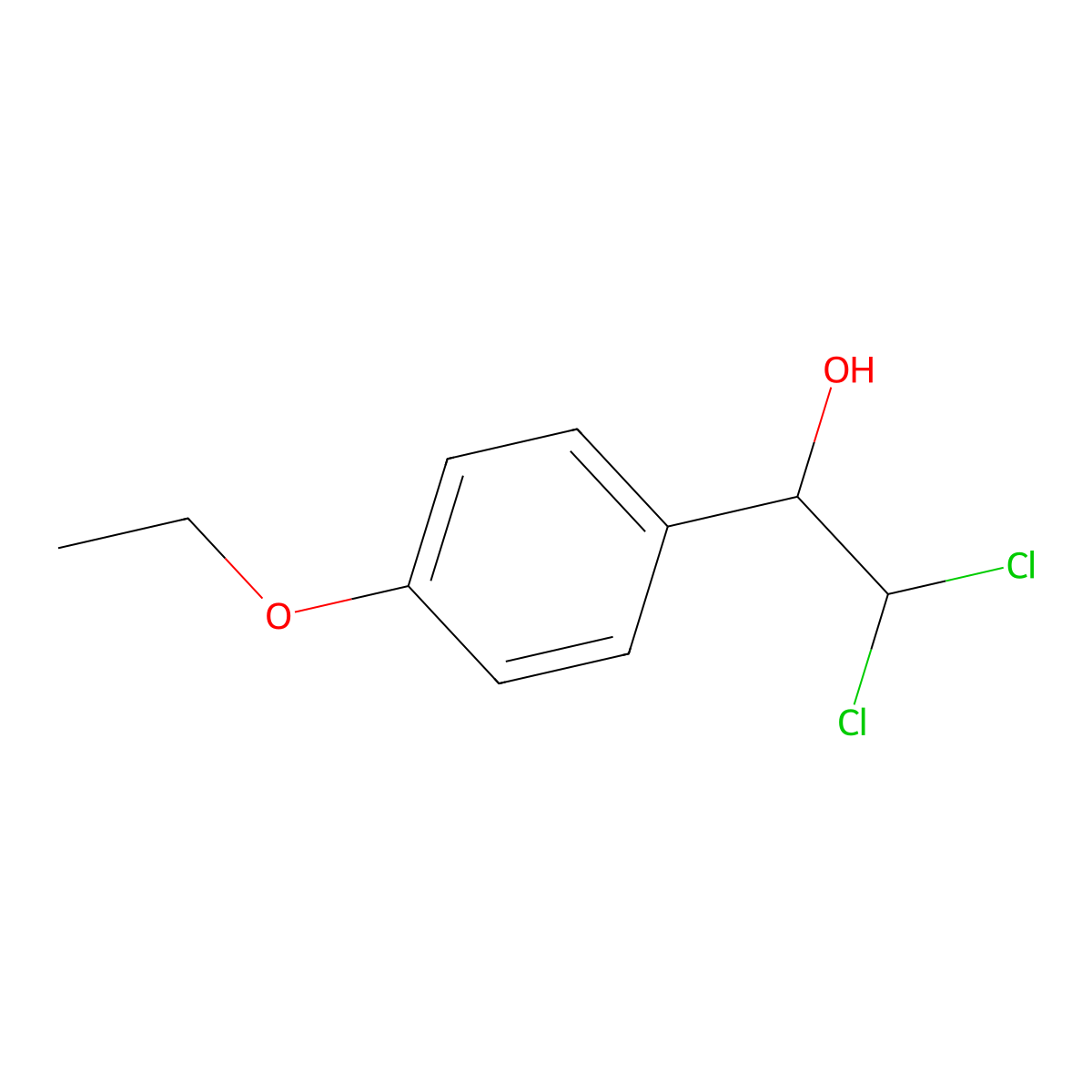 2,2-Dichloro-1-(4-ethoxyphenyl)ethanol molecular structure, CAS 2734778-55-1