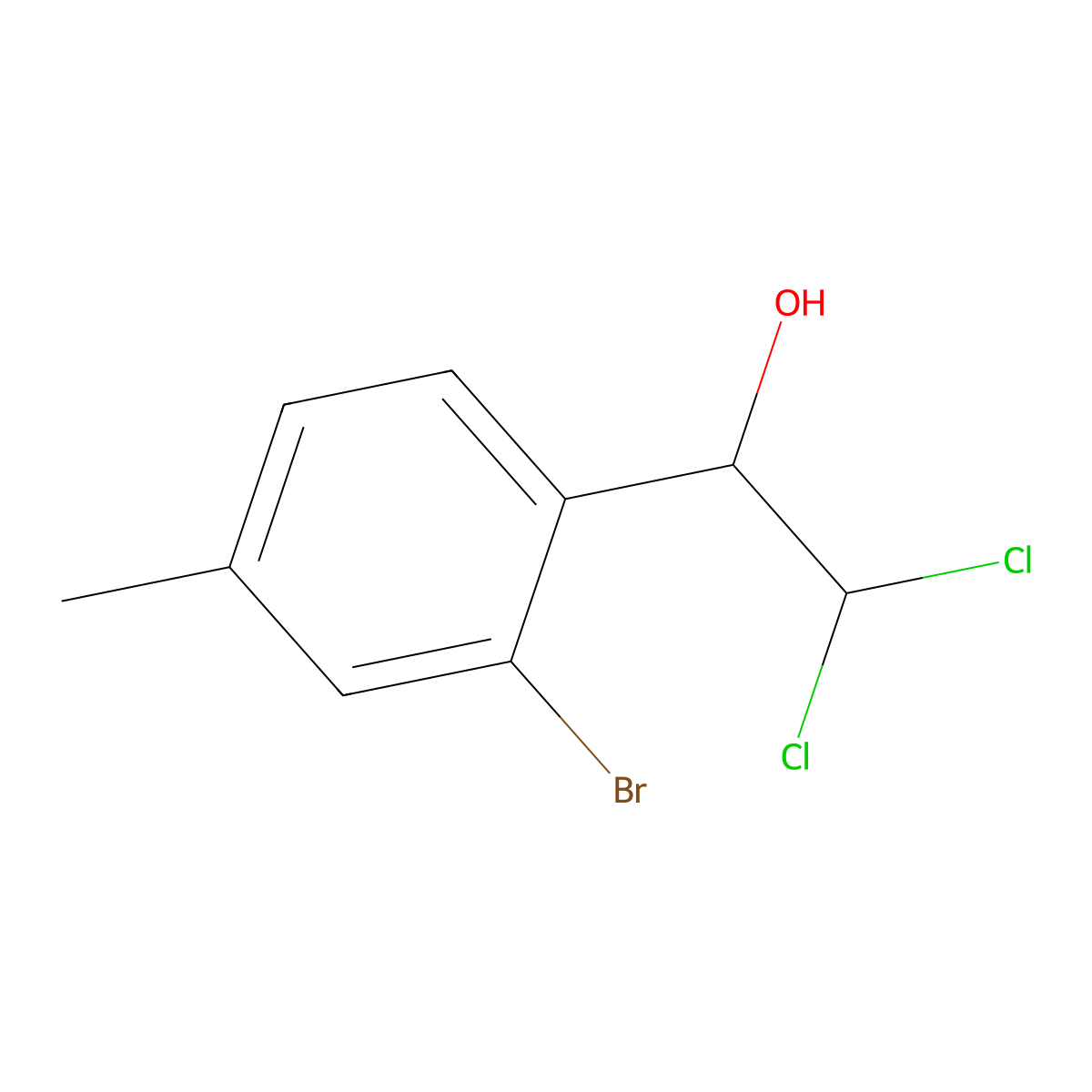 1-(2-Bromo-4-methylphenyl)-2,2-dichloroethanol molecular structure, CAS 2734778-58-4