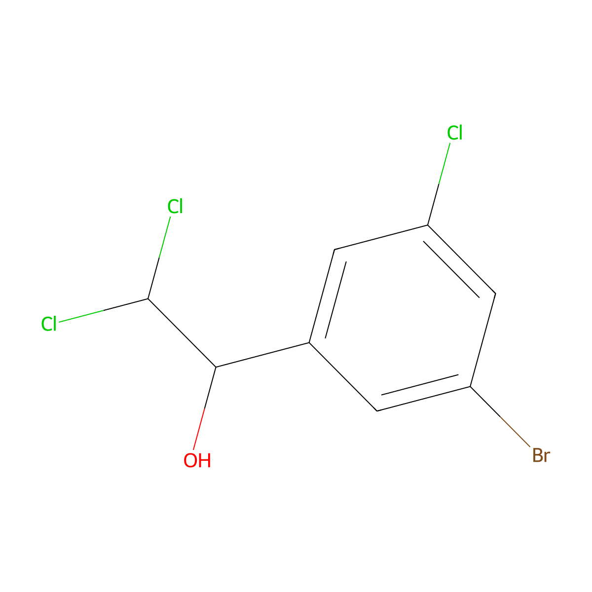 1-(3-Bromo-5-chlorophenyl)-2,2-dichloroethanol molecular structure, CAS 2734778-63-1