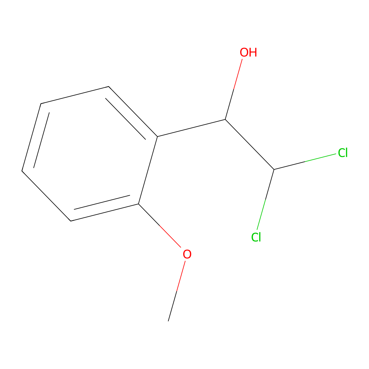 2,2-Dichloro-1-(2-methoxyphenyl)ethanol molecular structure, CAS 2734778-65-3
