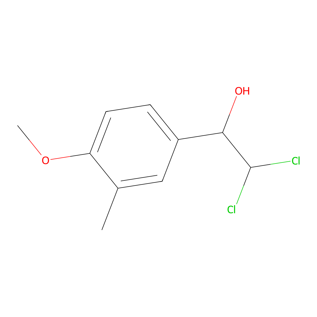 2,2-Dichloro-1-(4-methoxy-3-methylphenyl)ethanol molecular structure, CAS 2734778-68-6