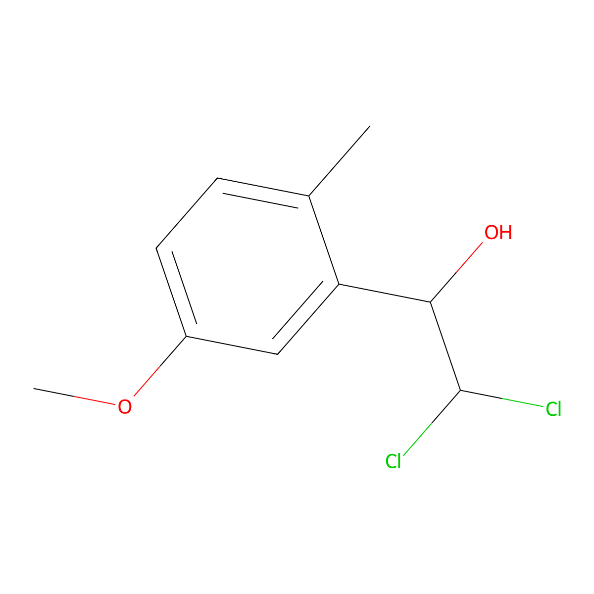 2,2-Dichloro-1-(5-methoxy-2-methylphenyl)ethanol molecular structure, CAS 2734778-74-4