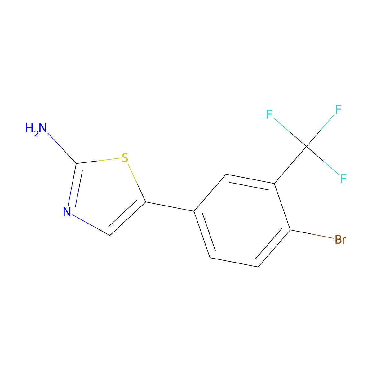5-(4-Bromo-3-(trifluoromethyl)phenyl)thiazol-2-amine molecular structure, CAS 2734778-85-7
