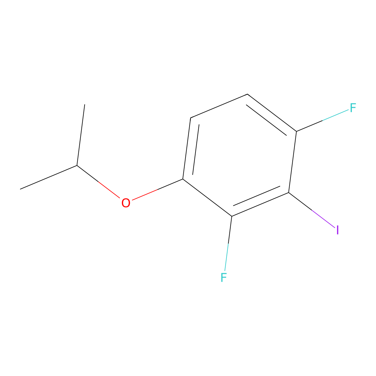 1,3-Difluoro-2-iodo-4-isopropoxybenzene molecular structure, CAS 2734778-86-8