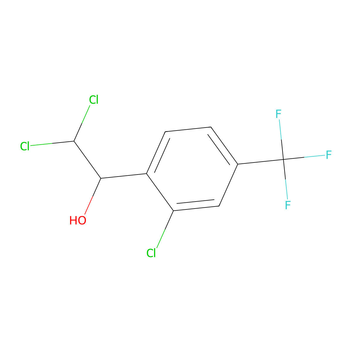2,2-Dichloro-1-(2-chloro-4-(trifluoromethyl)phenyl)ethanol molecular structure, CAS 2734778-91-5