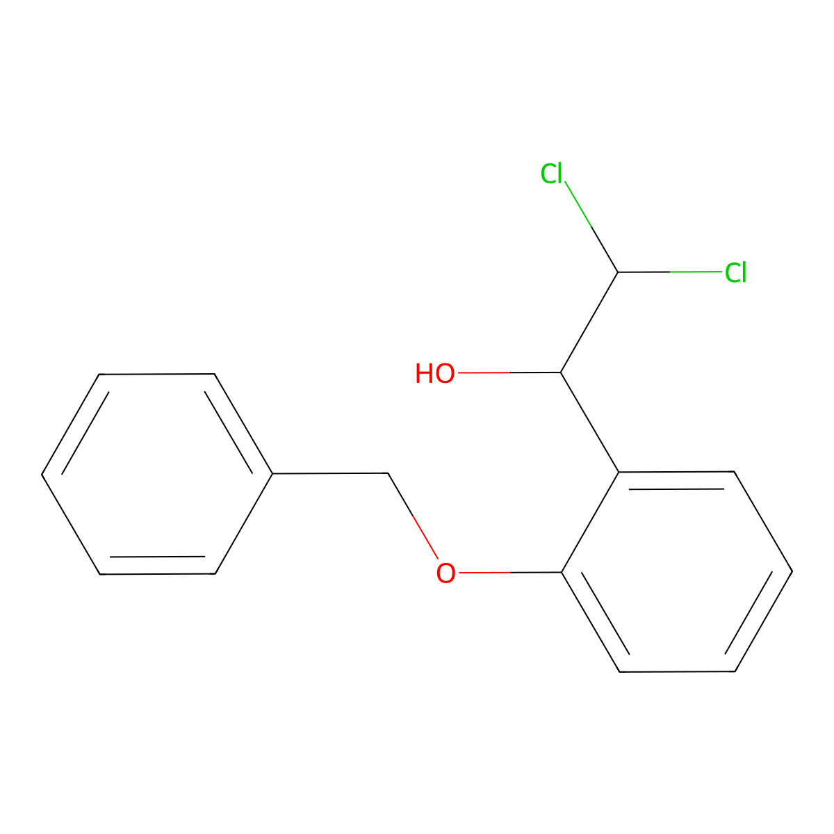 1-(2-(Benzyloxy)phenyl)-2,2-dichloroethanol molecular structure, CAS 2734778-92-6