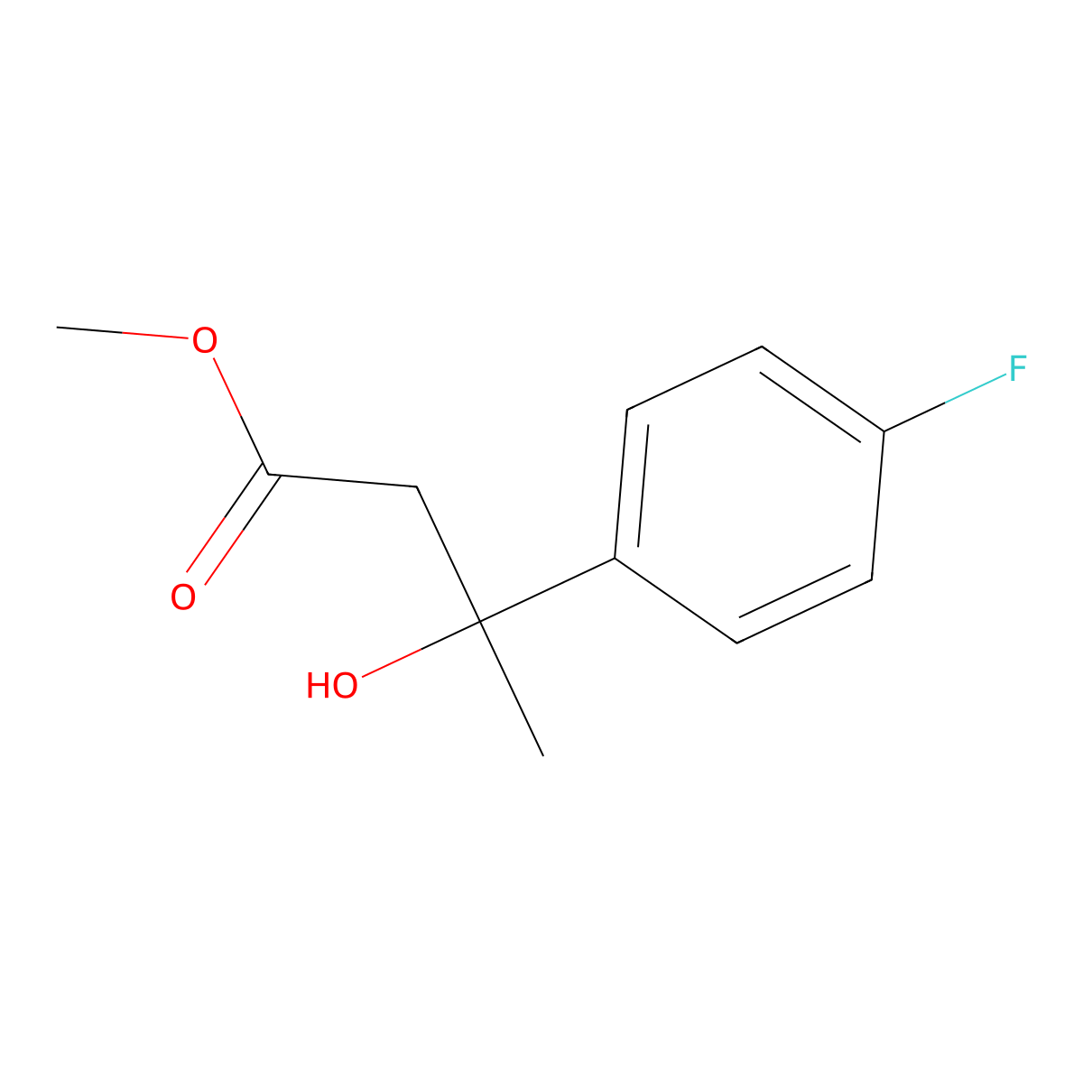Methyl 3-(4-fluorophenyl)-3-hydroxybutanoate molecular structure, CAS 2734778-98-2