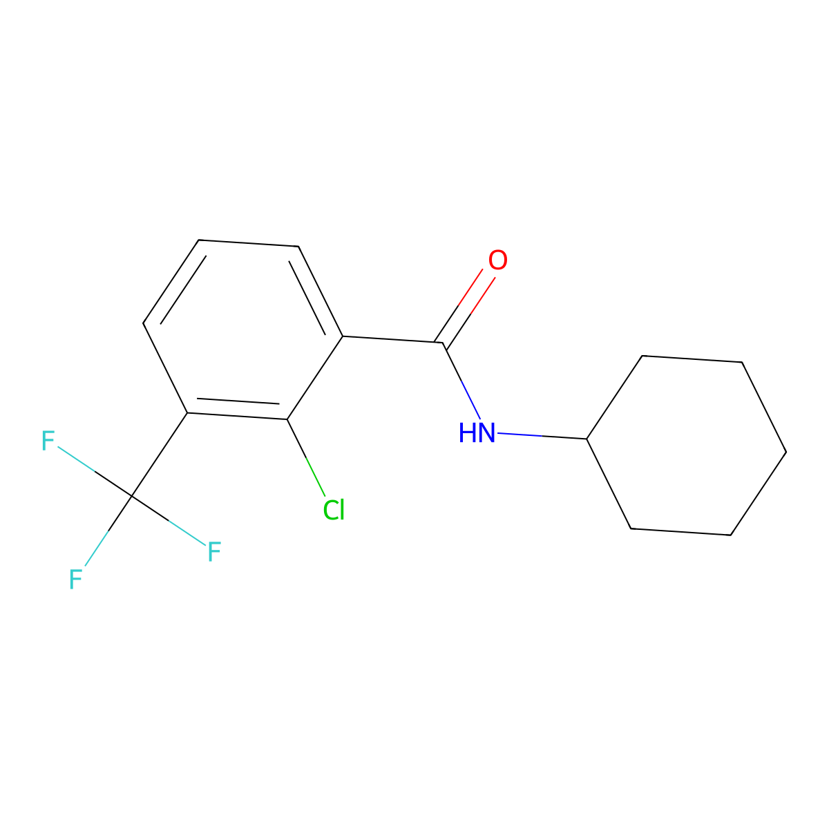 2-Chloro-N-cyclohexyl-3-(trifluoromethyl)benzamide molecular structure, CAS 2734779-00-9