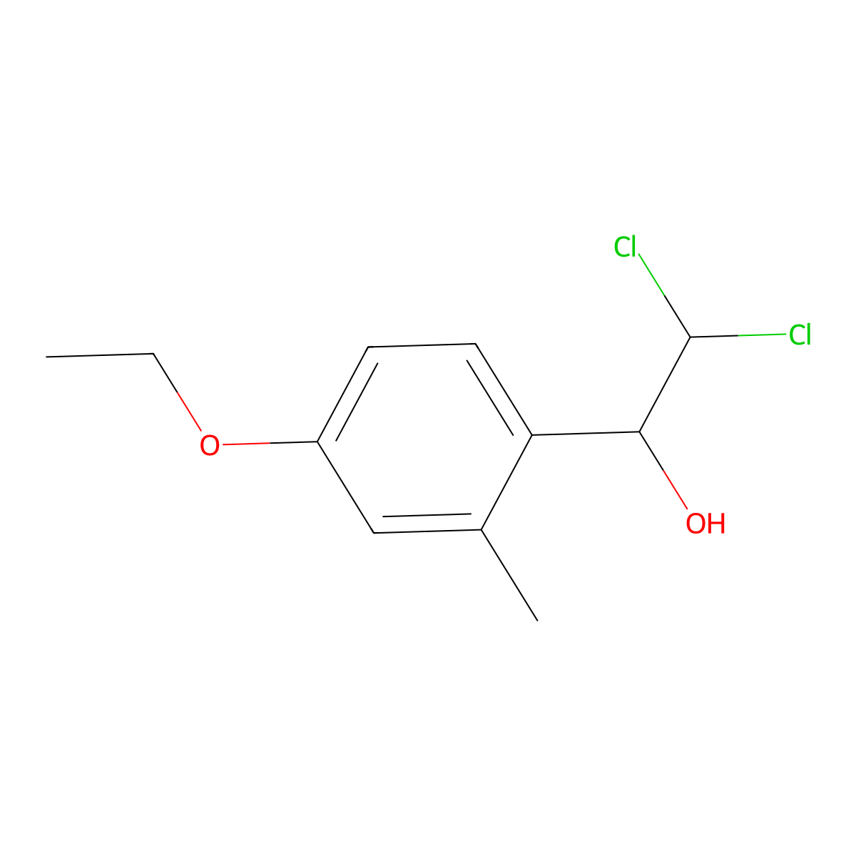 2,2-Dichloro-1-(4-ethoxy-2-methylphenyl)ethanol molecular structure, CAS 2734779-02-1