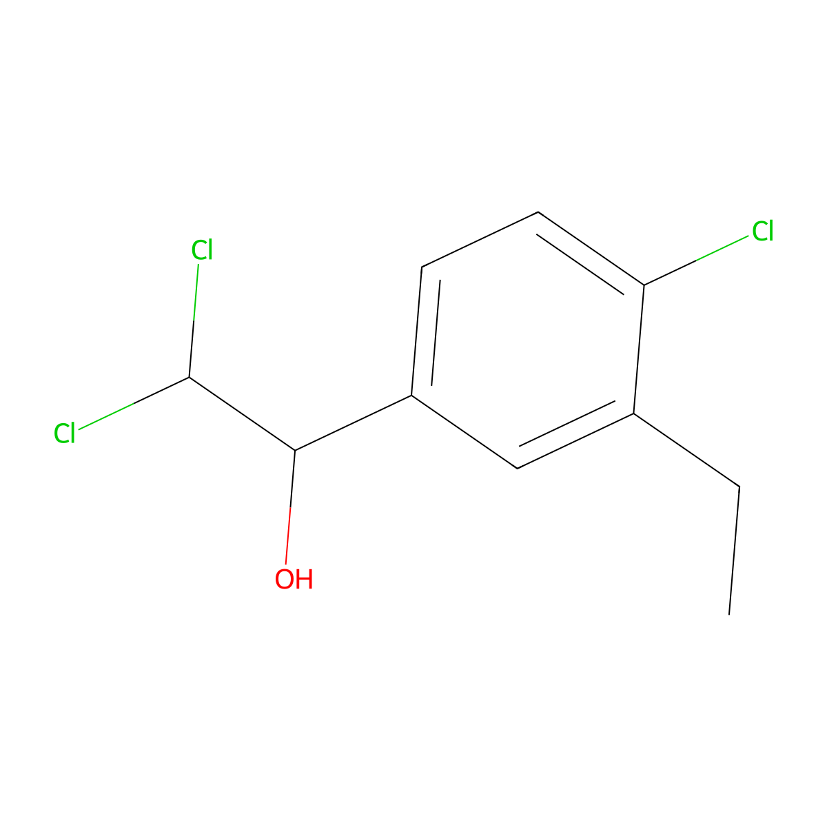 2,2-Dichloro-1-(4-chloro-3-ethylphenyl)ethanol molecular structure, CAS 2734779-09-8