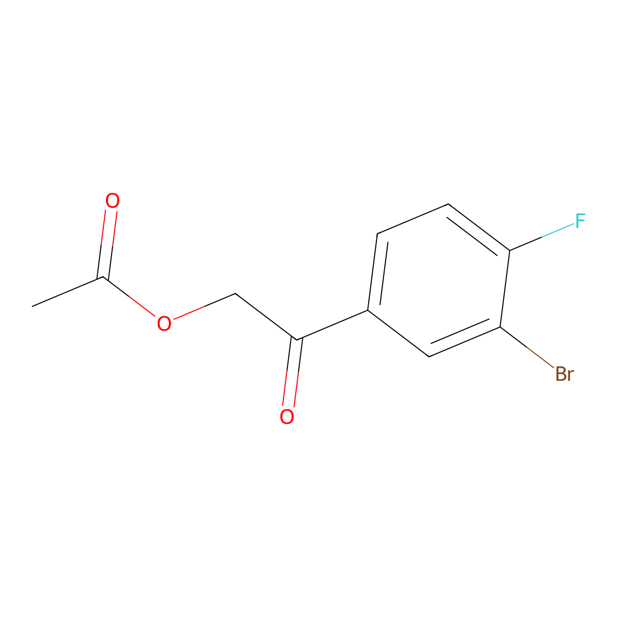 2-(3-Bromo-4-fluorophenyl)-2-oxoethyl Acetate molecular structure, CAS 2734779-19-0
