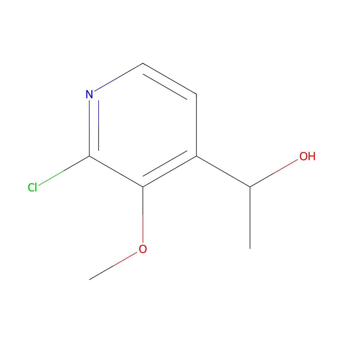 1-(2-Chloro-3-methoxypyridin-4-yl)ethanol molecular structure, CAS 2734779-31-6