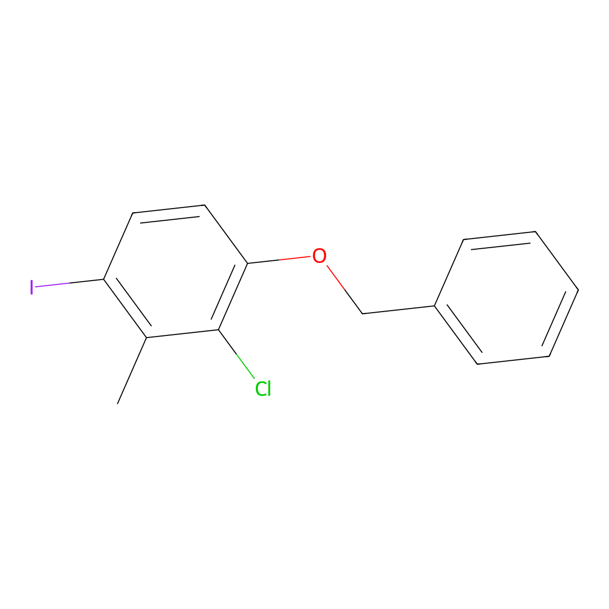1-(Benzyloxy)-2-chloro-4-iodo-3-methylbenzene molecular structure, CAS 2734779-33-8