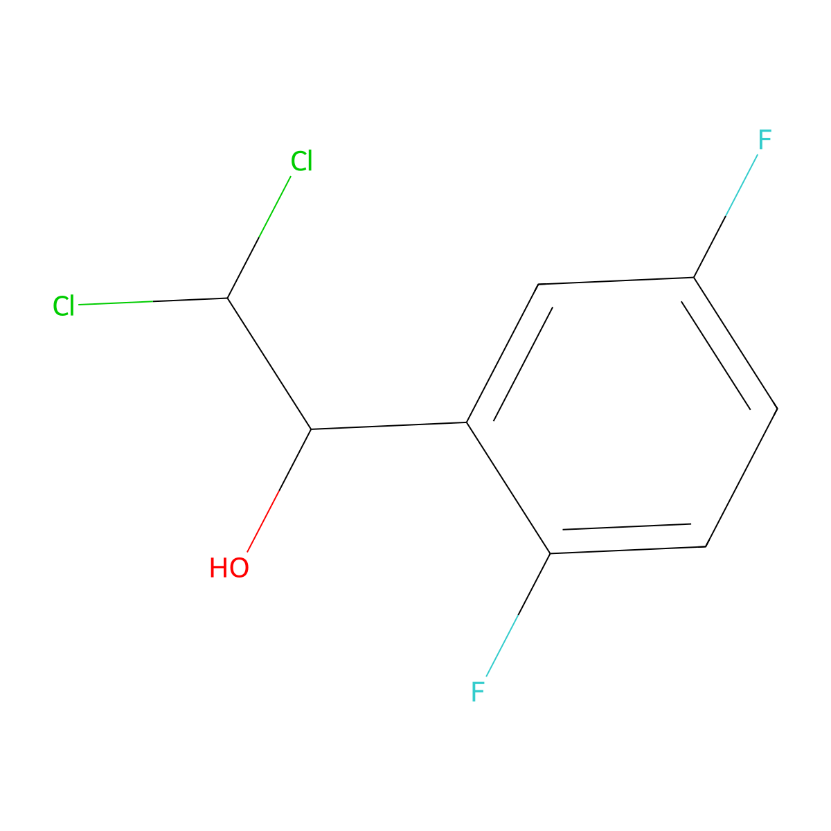 2,2-Dichloro-1-(2,5-difluorophenyl)ethanol molecular structure, CAS 2734779-34-9