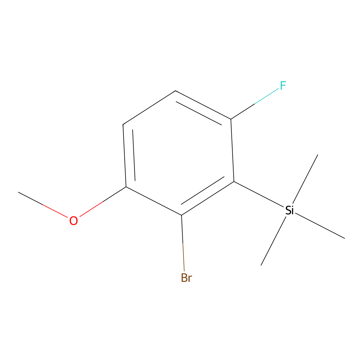 (2-Bromo-6-fluoro-3-methoxyphenyl)trimethylsilane molecular structure, CAS 2734779-35-0
