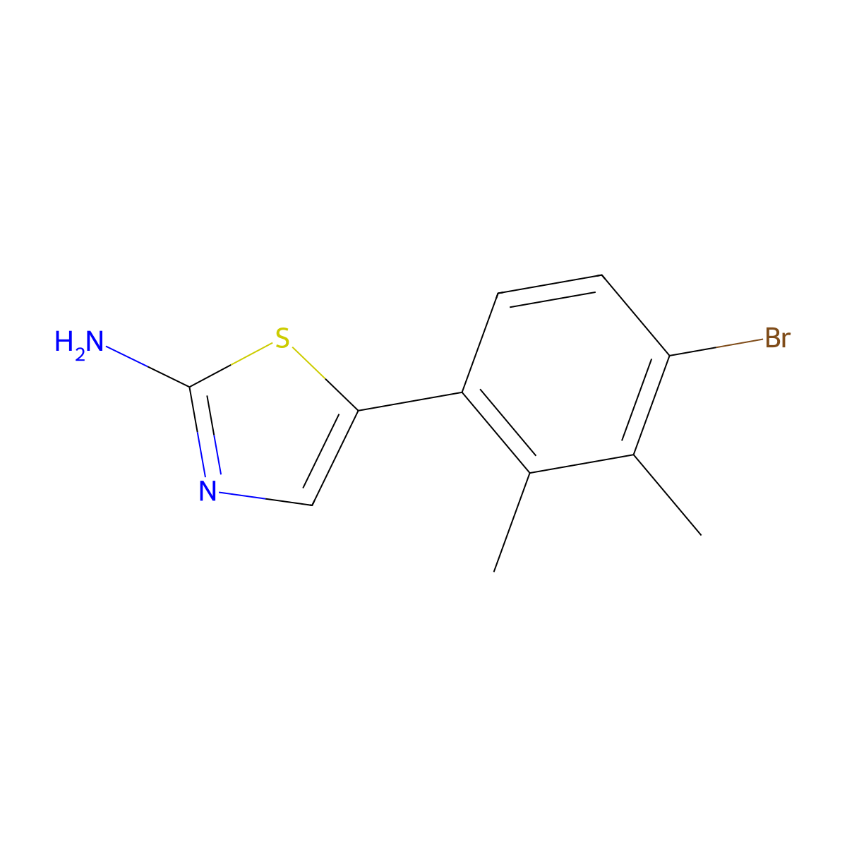 5-(4-Bromo-2,3-dimethylphenyl)thiazol-2-amine molecular structure, CAS 2734779-38-3