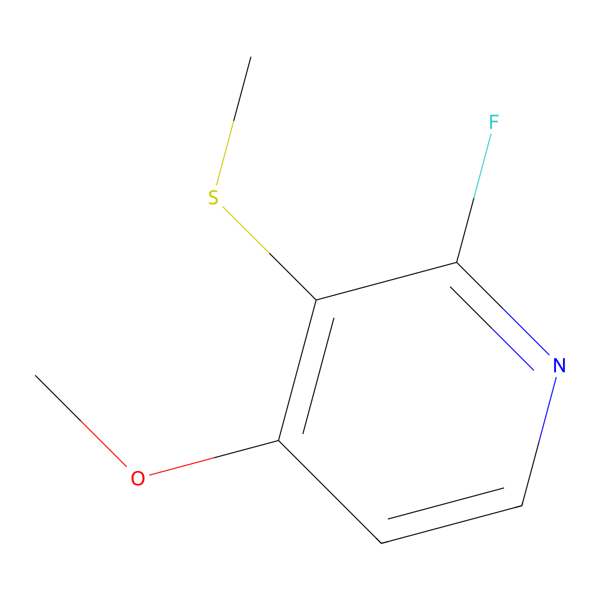 2-Fluoro-4-methoxy-3-(methylthio)pyridine molecular structure, CAS 2734779-44-1
