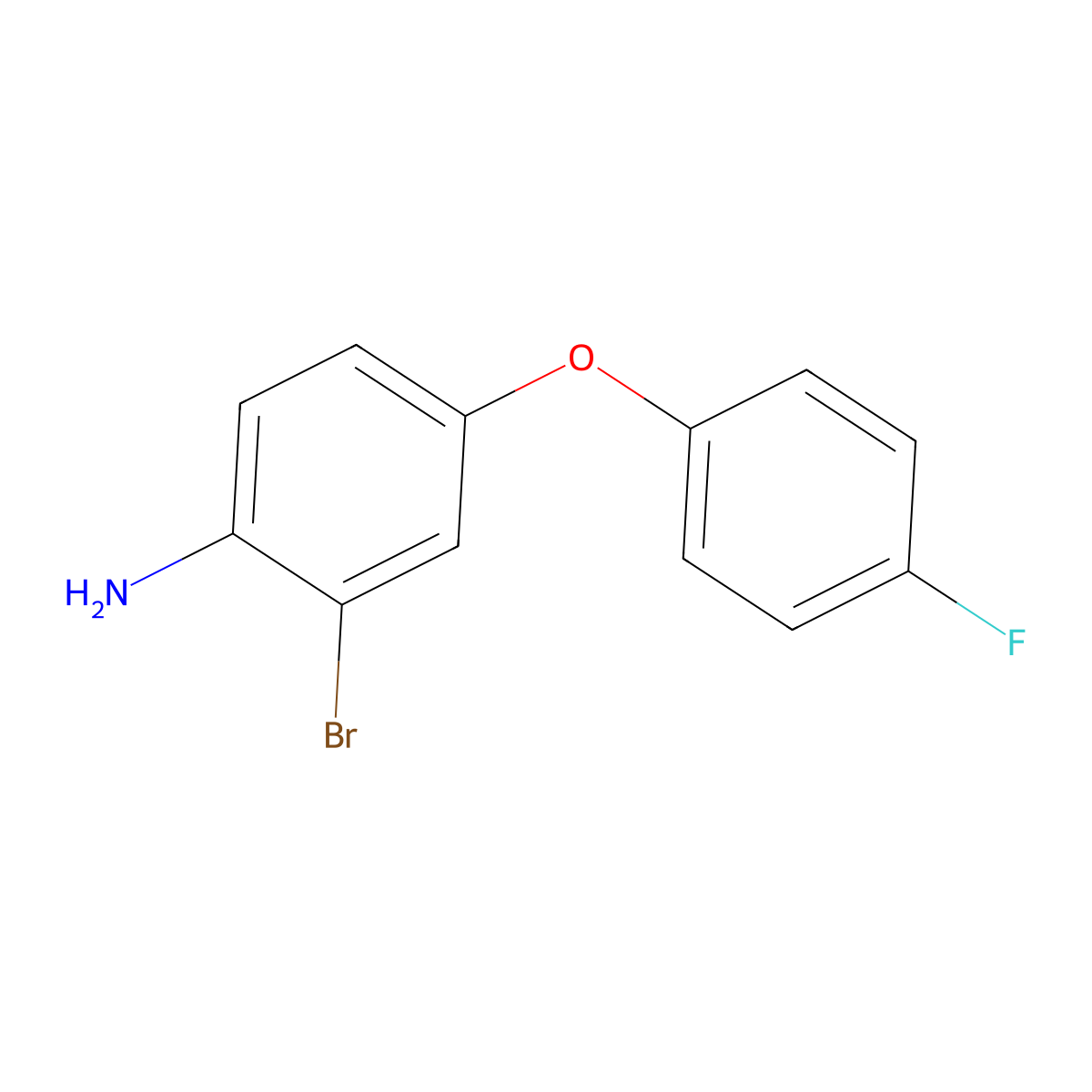 2-Bromo-4-(4-fluorophenoxy)aniline molecular structure, CAS 2734779-52-1