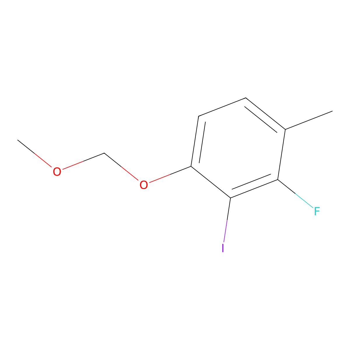 2-Fluoro-3-iodo-4-(methoxymethoxy)-1-methylbenzene molecular structure, CAS 2734779-57-6