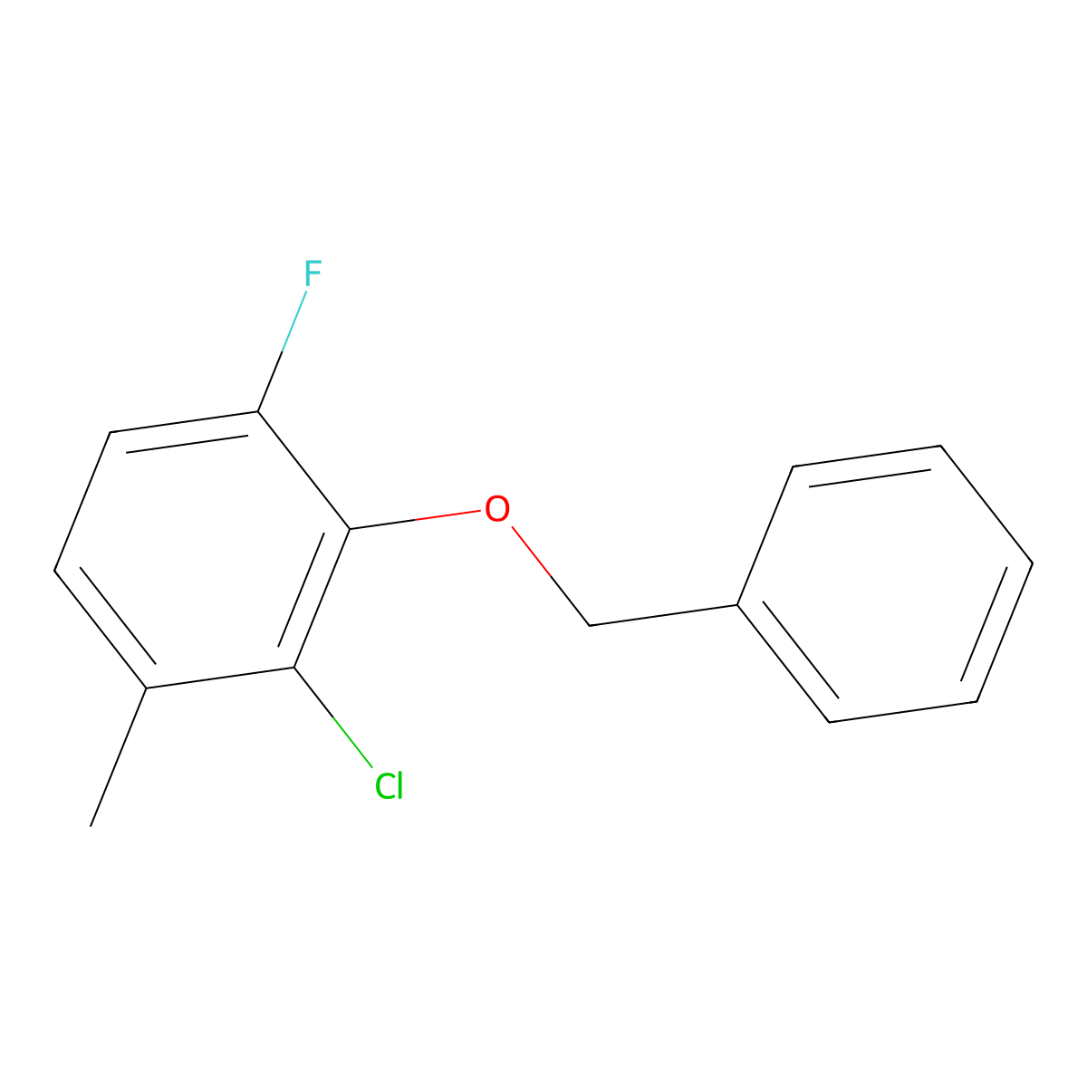 2-(Benzyloxy)-3-chloro-1-fluoro-4-methylbenzene molecular structure, CAS 2734779-59-8