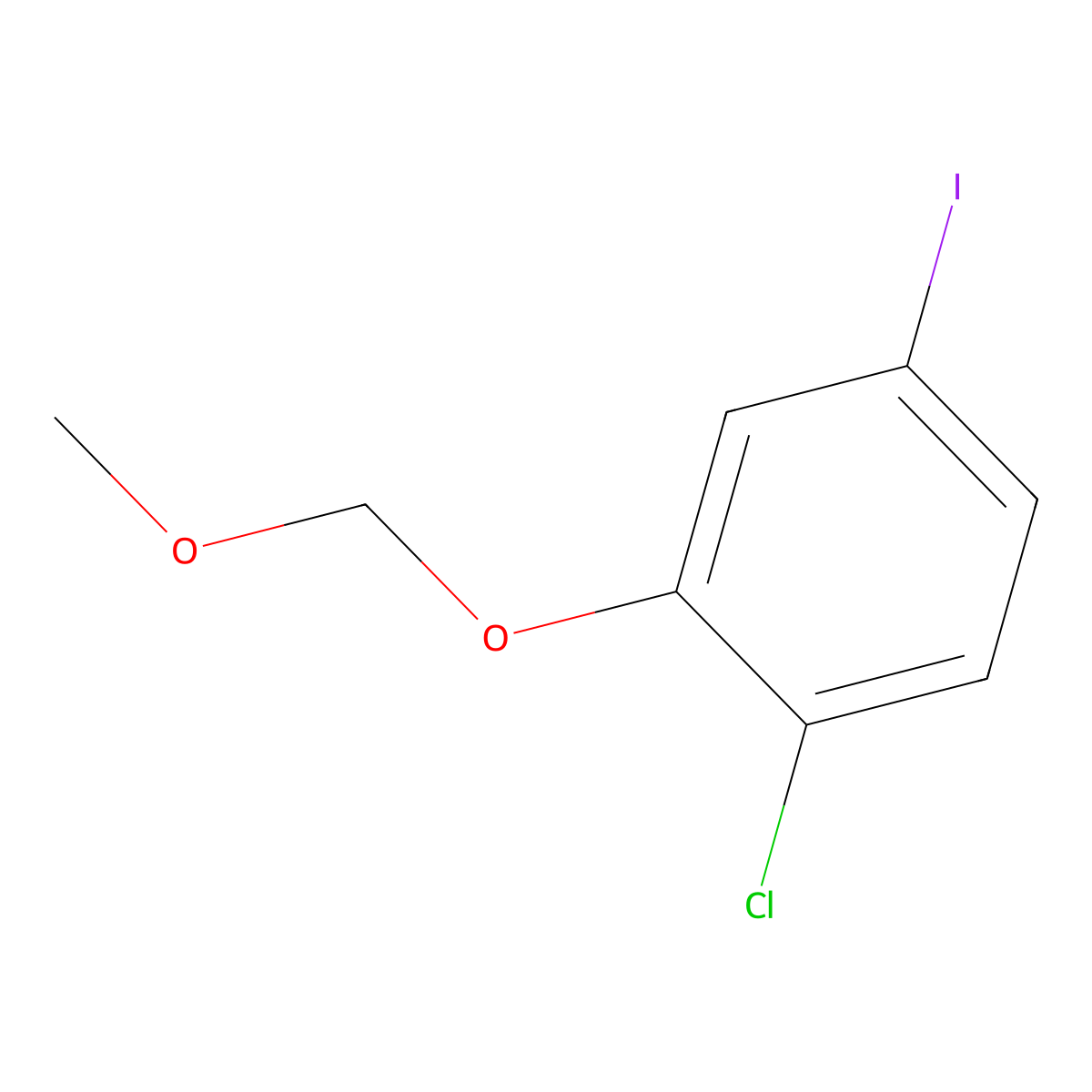 1-Chloro-4-iodo-2-(methoxymethoxy)benzene molecular structure, CAS 2734779-67-8