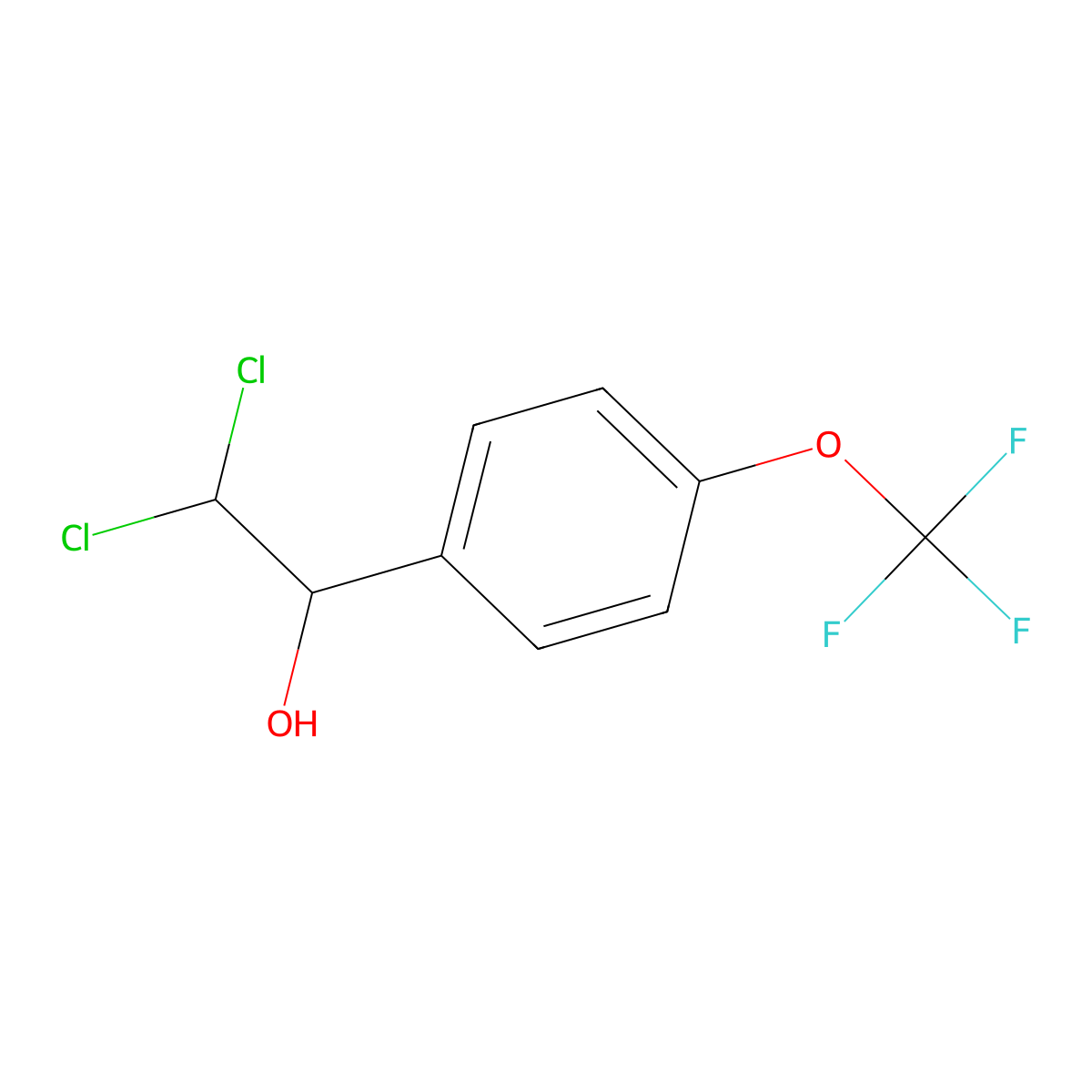 2,2-Dichloro-1-(4-(trifluoromethoxy)phenyl)ethanol molecular structure, CAS 2734779-70-3