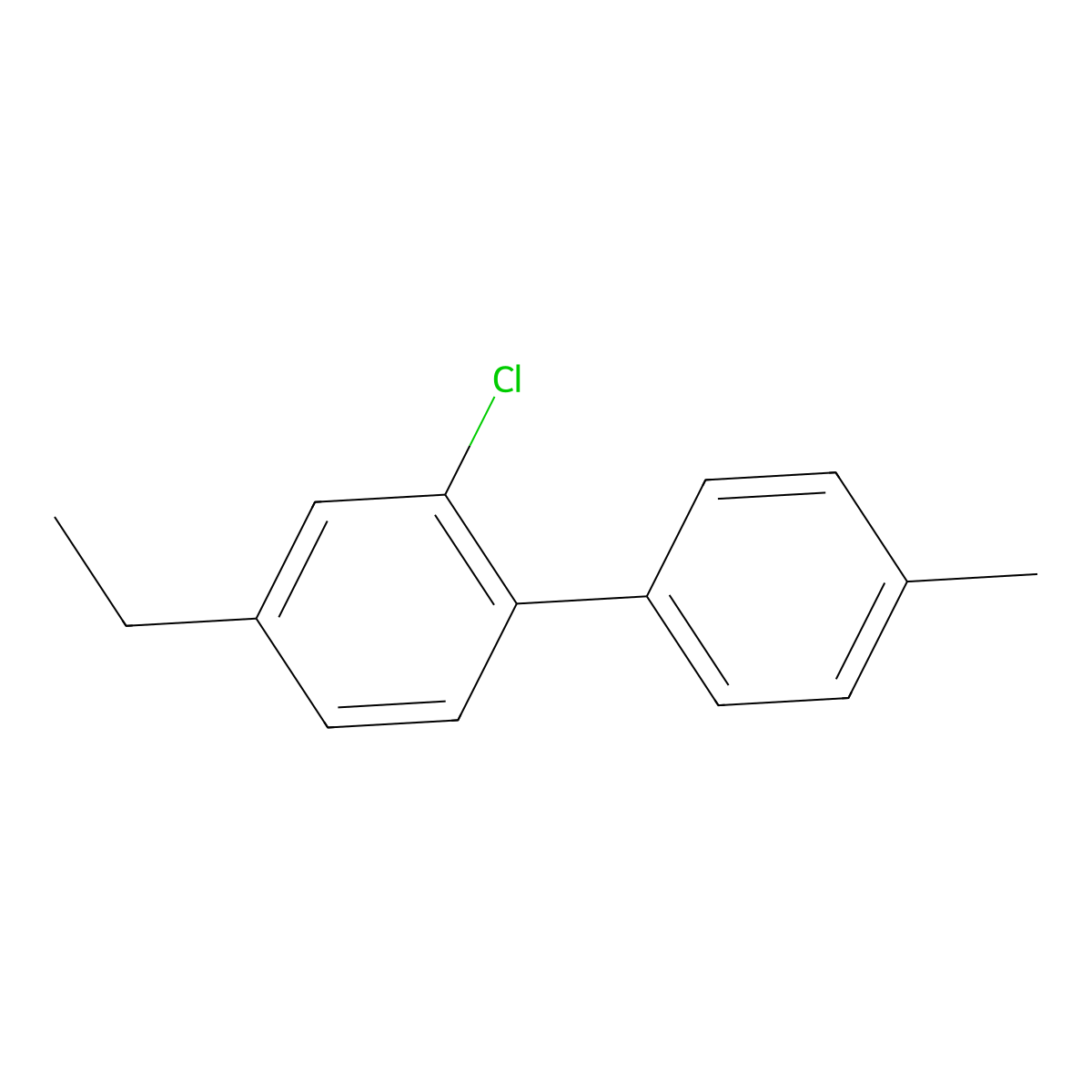 2-Chloro-4-ethyl-4'-methyl-1,1'-biphenyl molecular structure, CAS 2734779-73-6