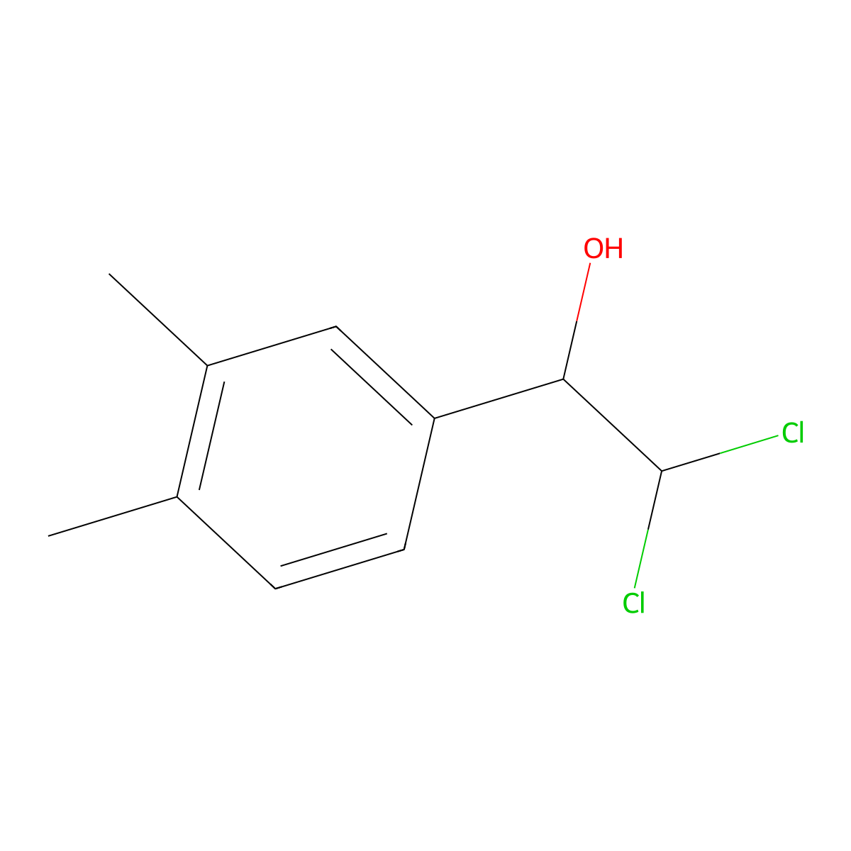 2,2-Dichloro-1-(3,4-dimethylphenyl)ethanol molecular structure, CAS 2734779-76-9
