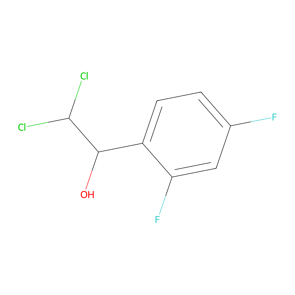 2,2-Dichloro-1-(2,4-difluorophenyl)ethanol molecular structure, CAS 2734779-77-0