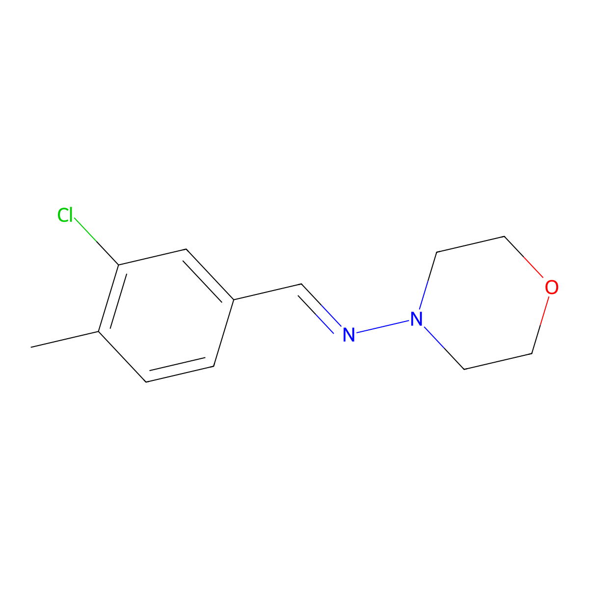 (E)-N-(3-chloro-4-methylbenzylidene)morpholin-4-amine molecular structure, CAS 2734780-19-7