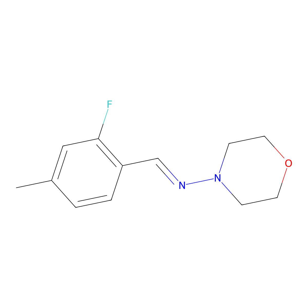 (E)-N-(2-fluoro-4-methylbenzylidene)morpholin-4-amine molecular structure, CAS 2734780-20-0