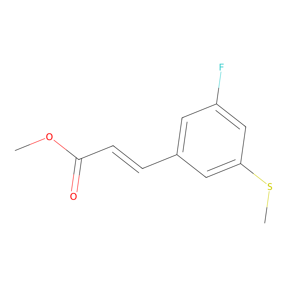 (E)-methyl 3-(3-fluoro-5-(methylthio)phenyl)acrylate molecular structure, CAS 2734780-22-2