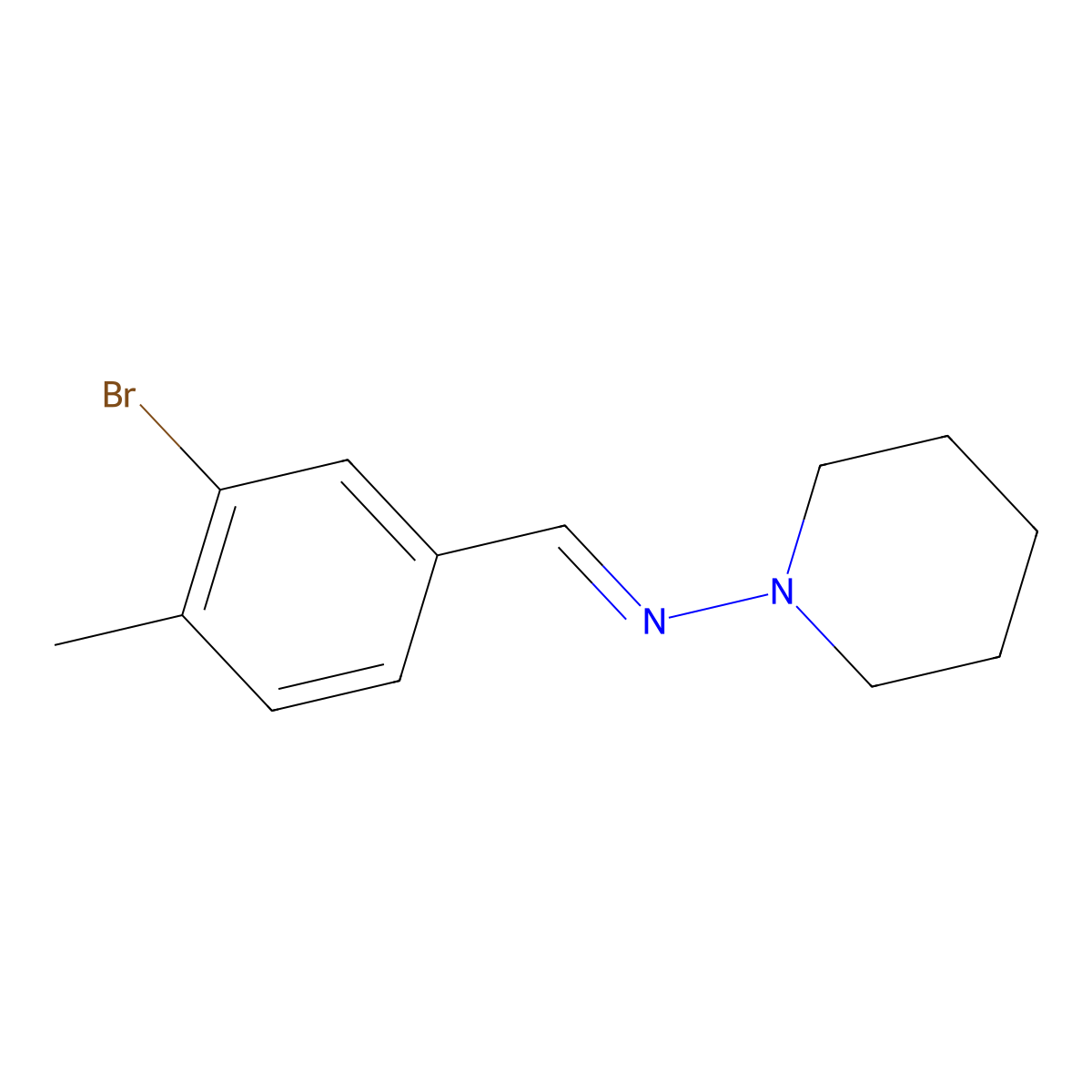(E)-N-(3-bromo-4-methylbenzylidene)piperidin-1-amine molecular structure, CAS 2734780-23-3