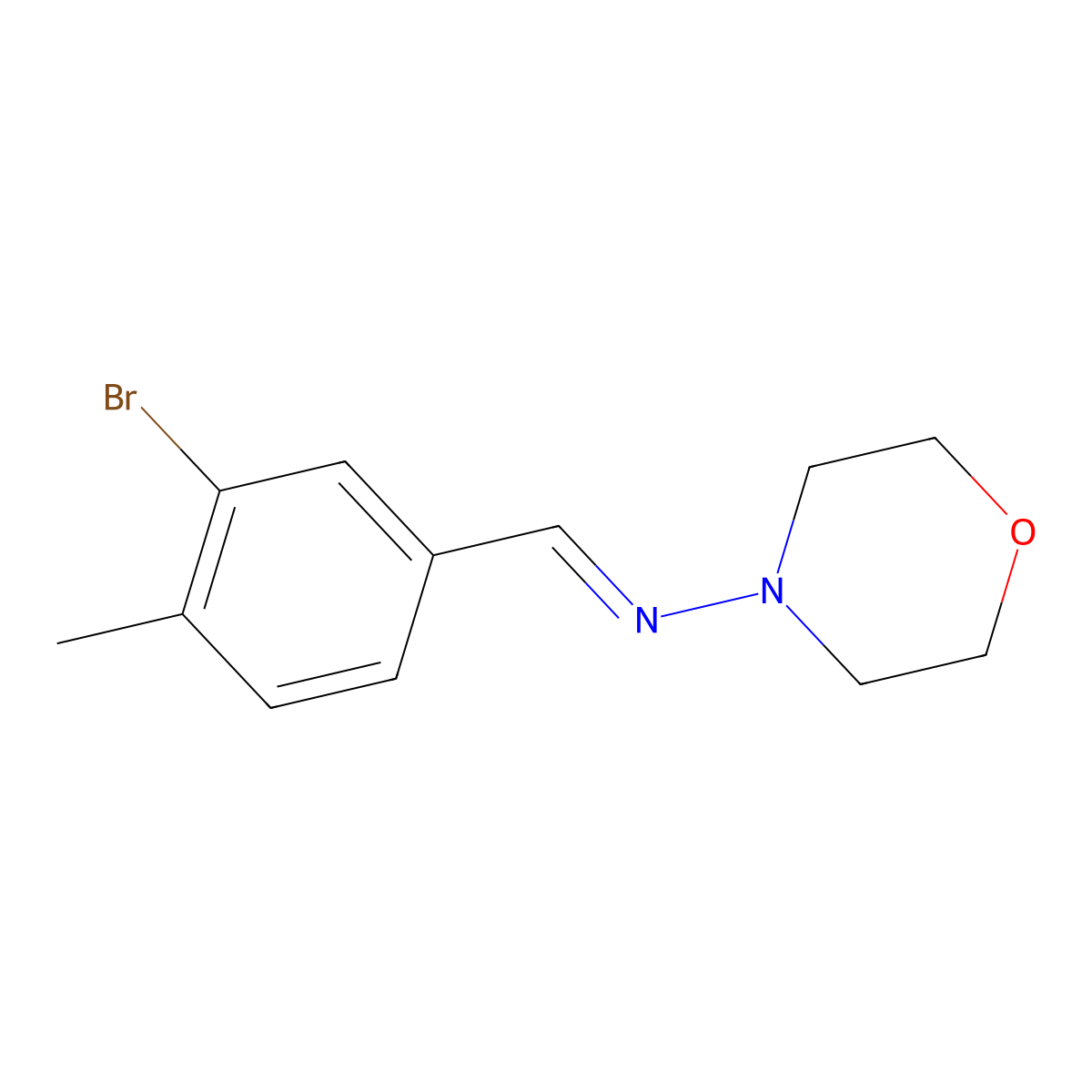 (E)-N-(3-bromo-4-methylbenzylidene)morpholin-4-amine molecular structure, CAS 2734780-24-4