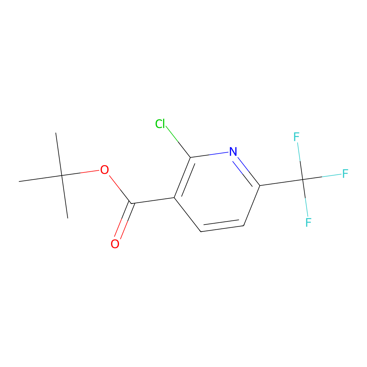 Tert-butyl 2-chloro-6-(trifluoromethyl)nicotinate molecular structure, CAS 2734869-92-0