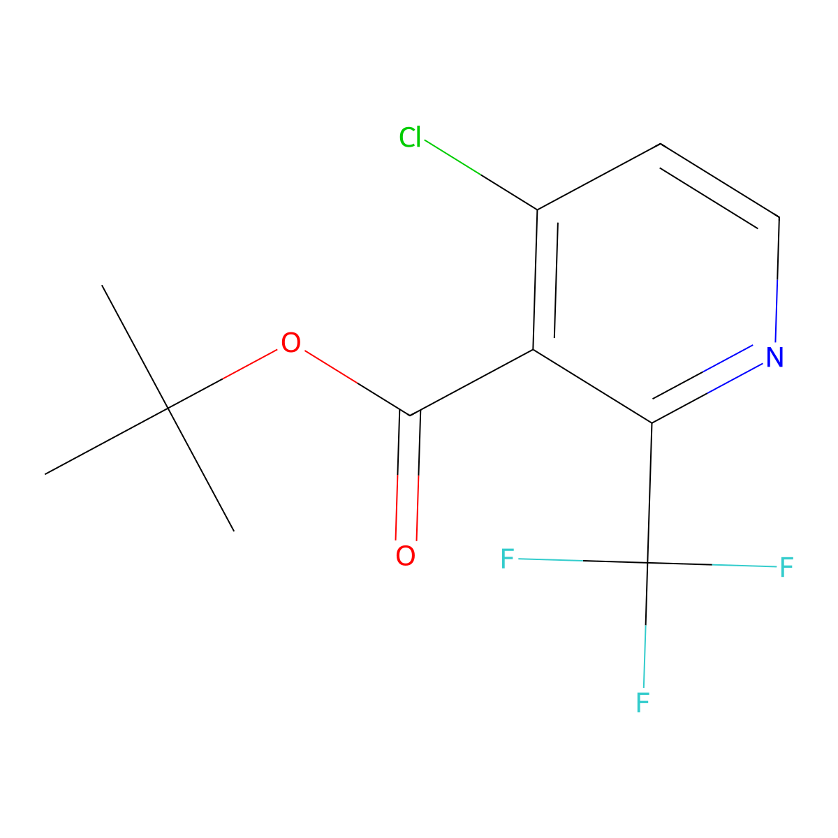 Tert-butyl 4-chloro-2-(trifluoromethyl)nicotinate molecular structure, CAS 2734869-93-1