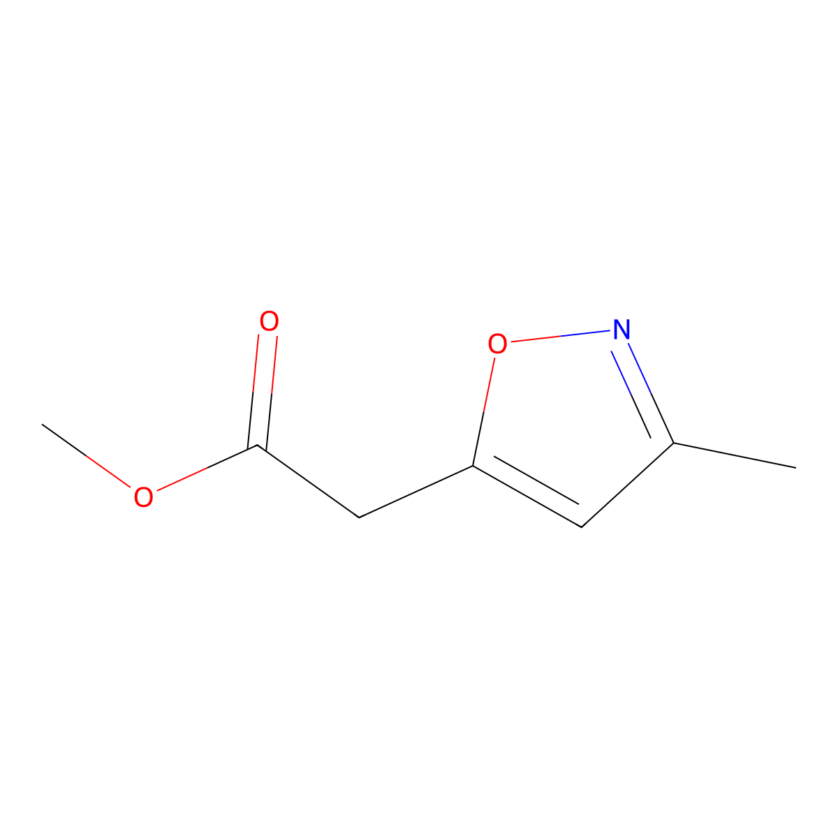 Methyl 2-(3-methylisoxazol-5-yl)acetate molecular structure, CAS 27349-40-2