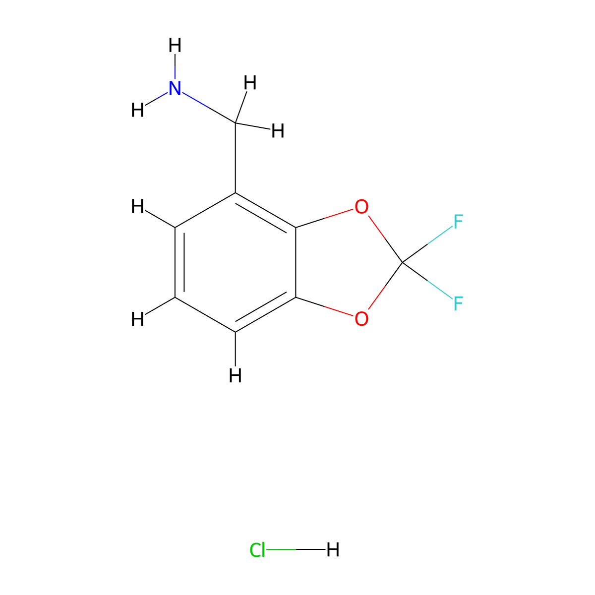 (2,2-Difluorobenzo[d][1,3]dioxol-4-yl)methanamine hydrochloride molecular structure, CAS 2734906-53-5