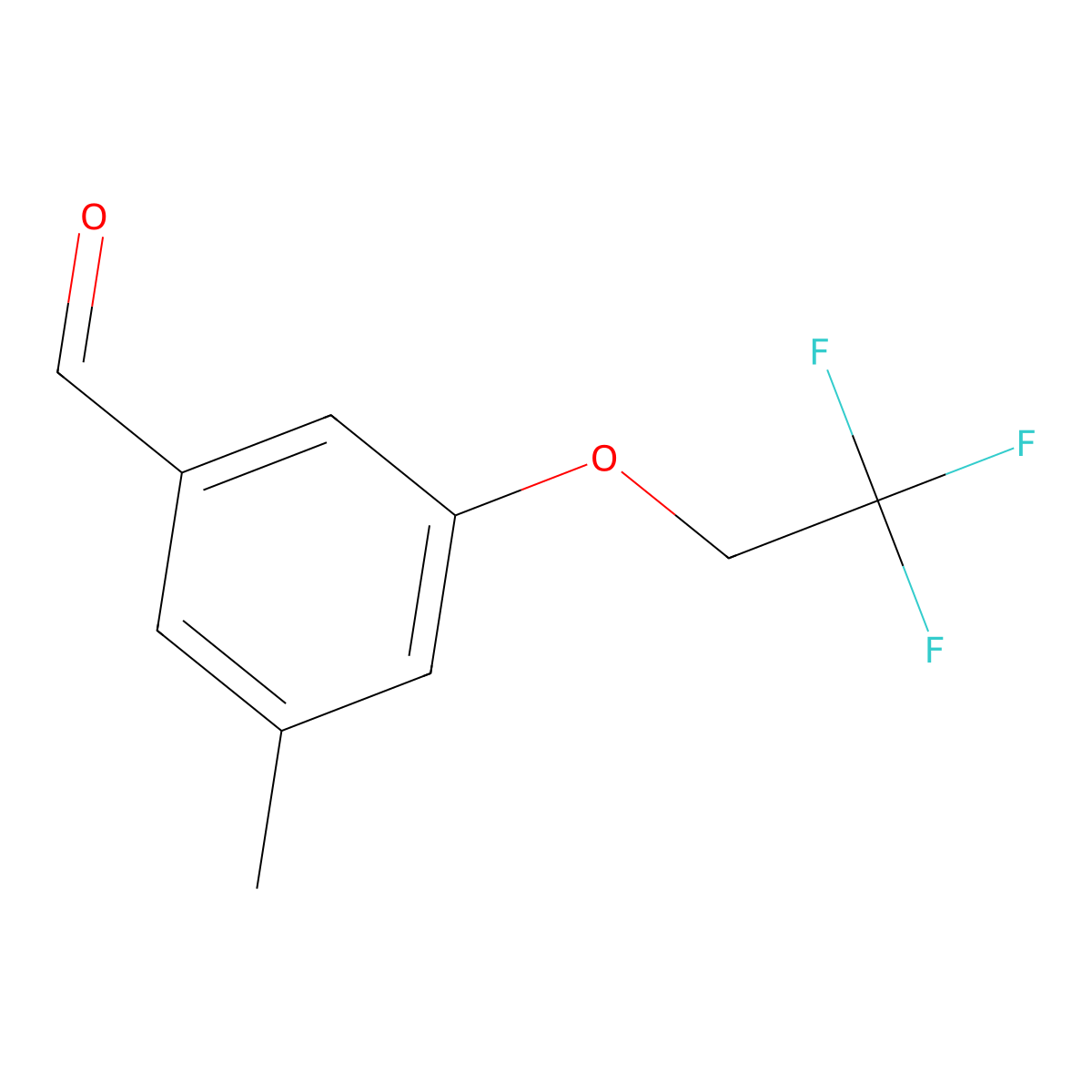 3-Methyl-5-(2,2,2-trifluoroethoxy)benzaldehyde molecular structure, CAS 2734906-66-0