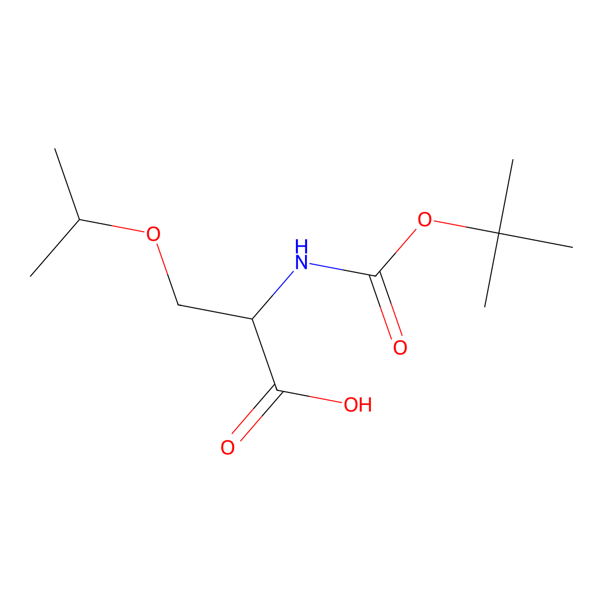 2-{[(Tert-butoxy)carbonyl]amino}-3-(propan-2-yloxy)propanoic acid molecular structure, CAS 2734907-53-8