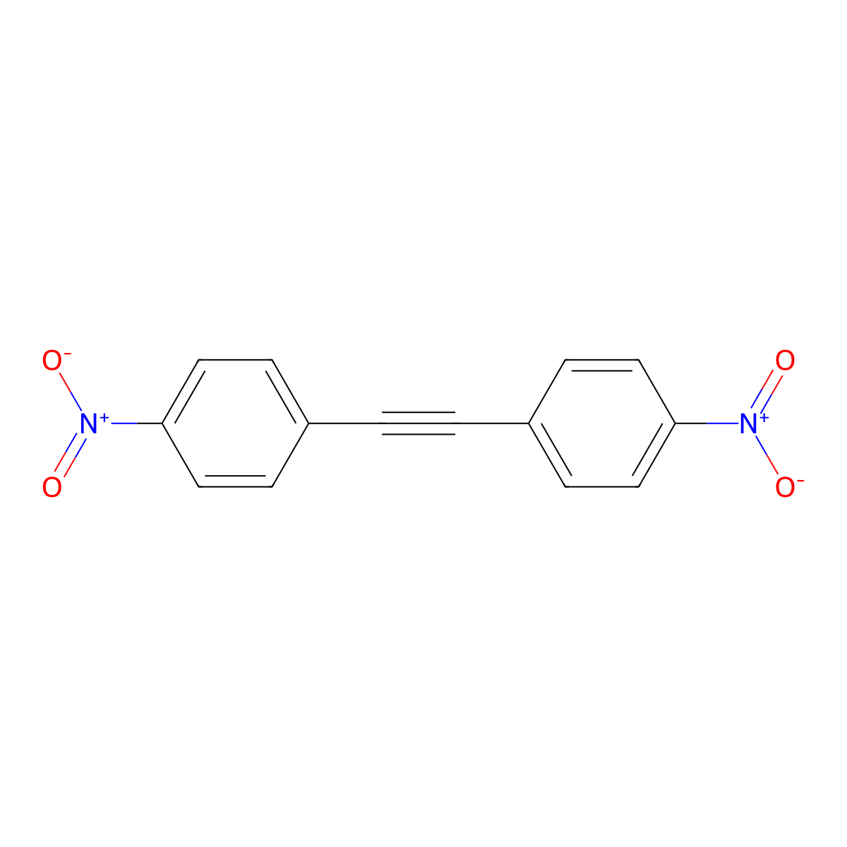 1-Nitro-4-[2-(4-nitrophenyl)ethynyl]benzene molecular structure, CAS 2735-14-0