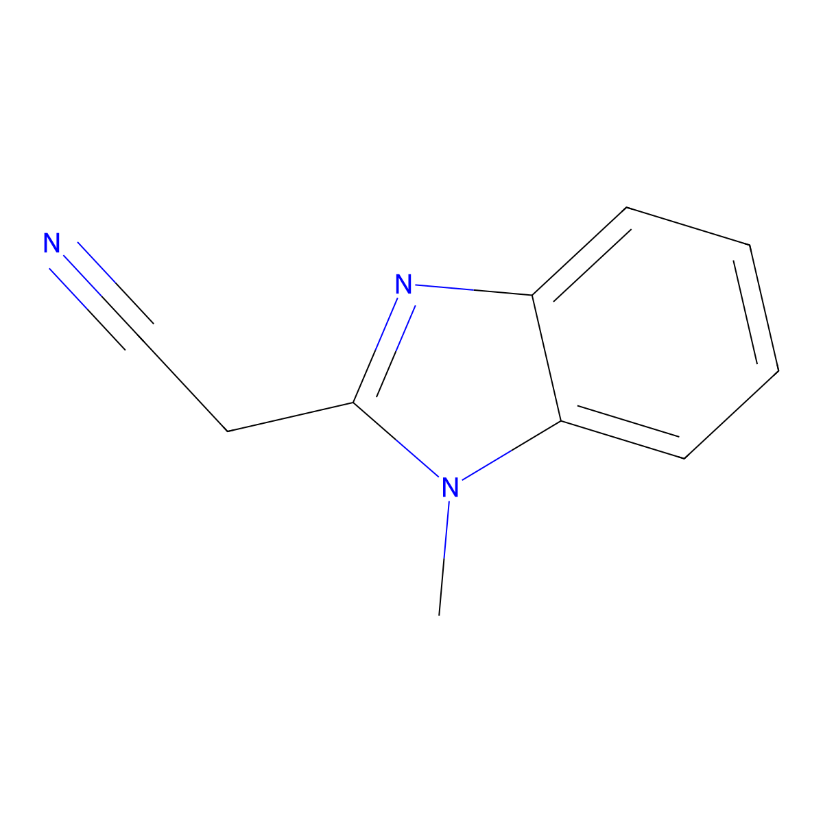 1H-Benzimidazole-2-acetonitrile, 1-methyl- molecular structure, CAS 2735-62-8