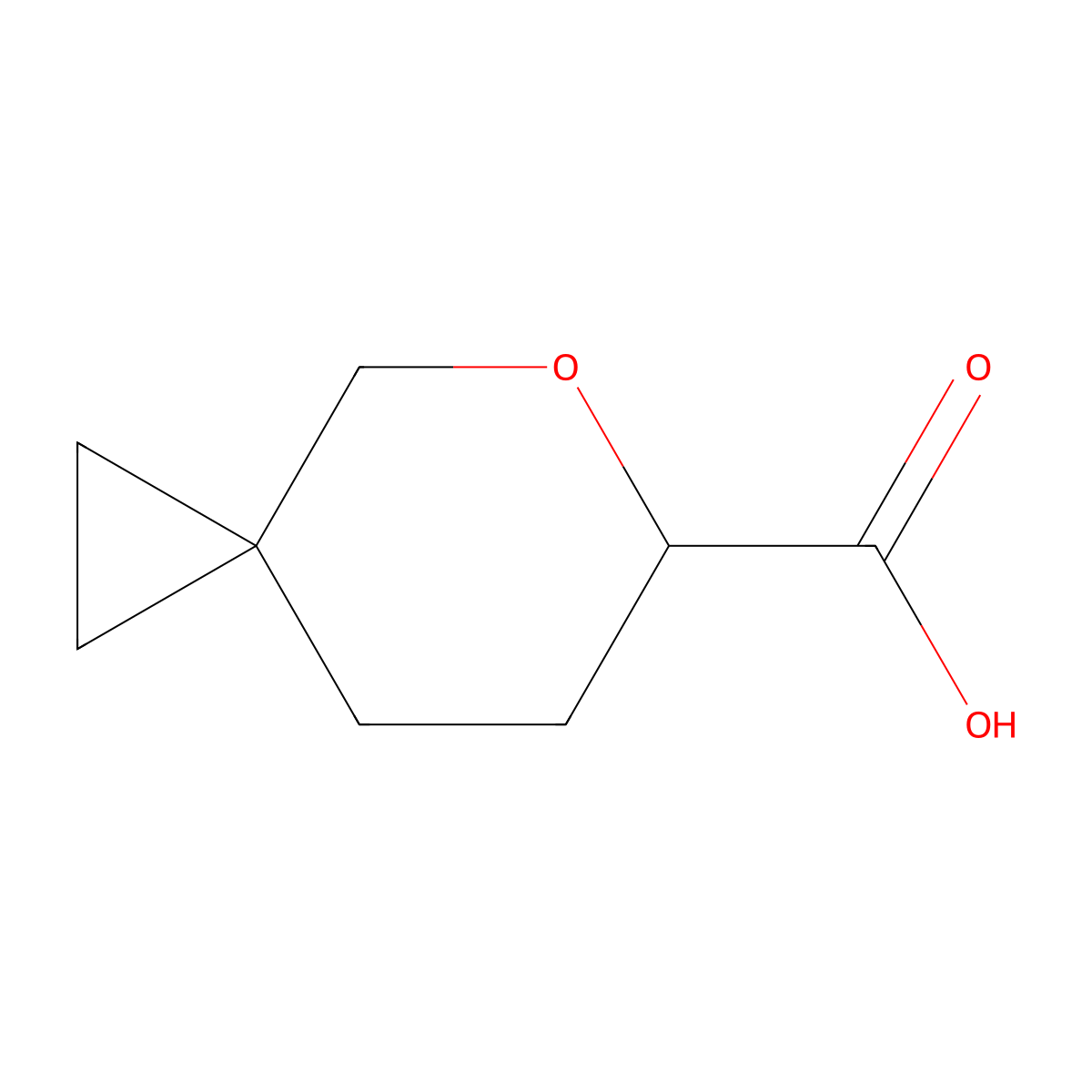 5-Oxaspiro[2.5]octane-6-carboxylic acid molecular structure, CAS 2735545-36-3