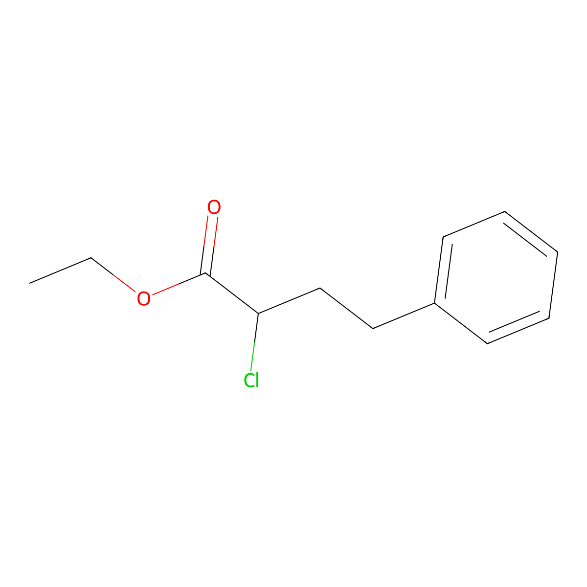 Ethyl 2-chloro-4-phenylbutanoate molecular structure, CAS 27356-99-6