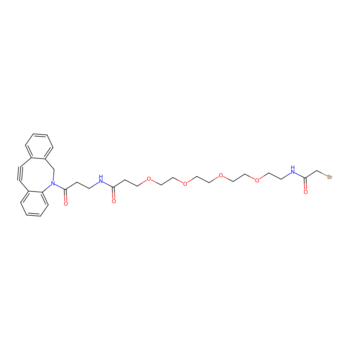 BrCH2CONH-PEG4-CONH-DBCO molecular structure, CAS 2735663-70-2