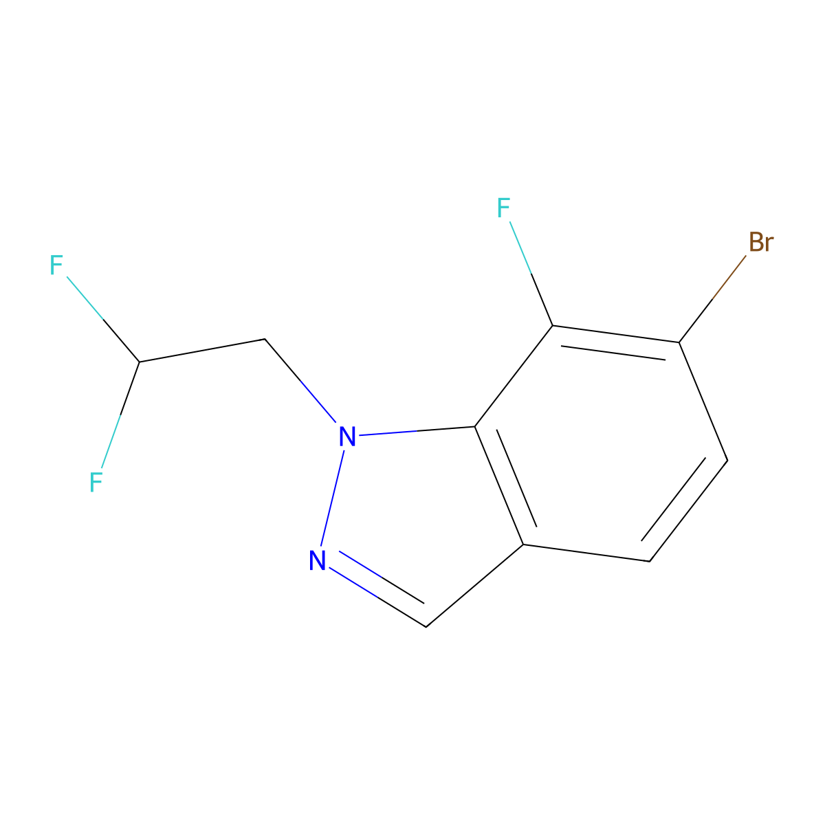 6-Bromo-1-(2,2-difluoroethyl)-7-fluoro-indazole molecular structure, CAS 2735688-97-6