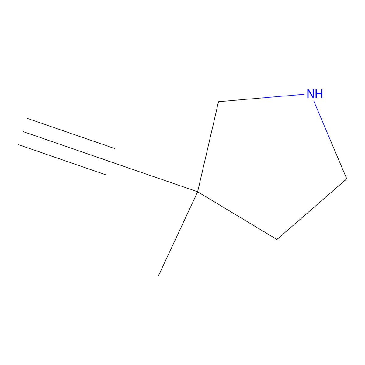 3-Ethynyl-3-methylpyrrolidine molecular structure, CAS 2735698-59-4