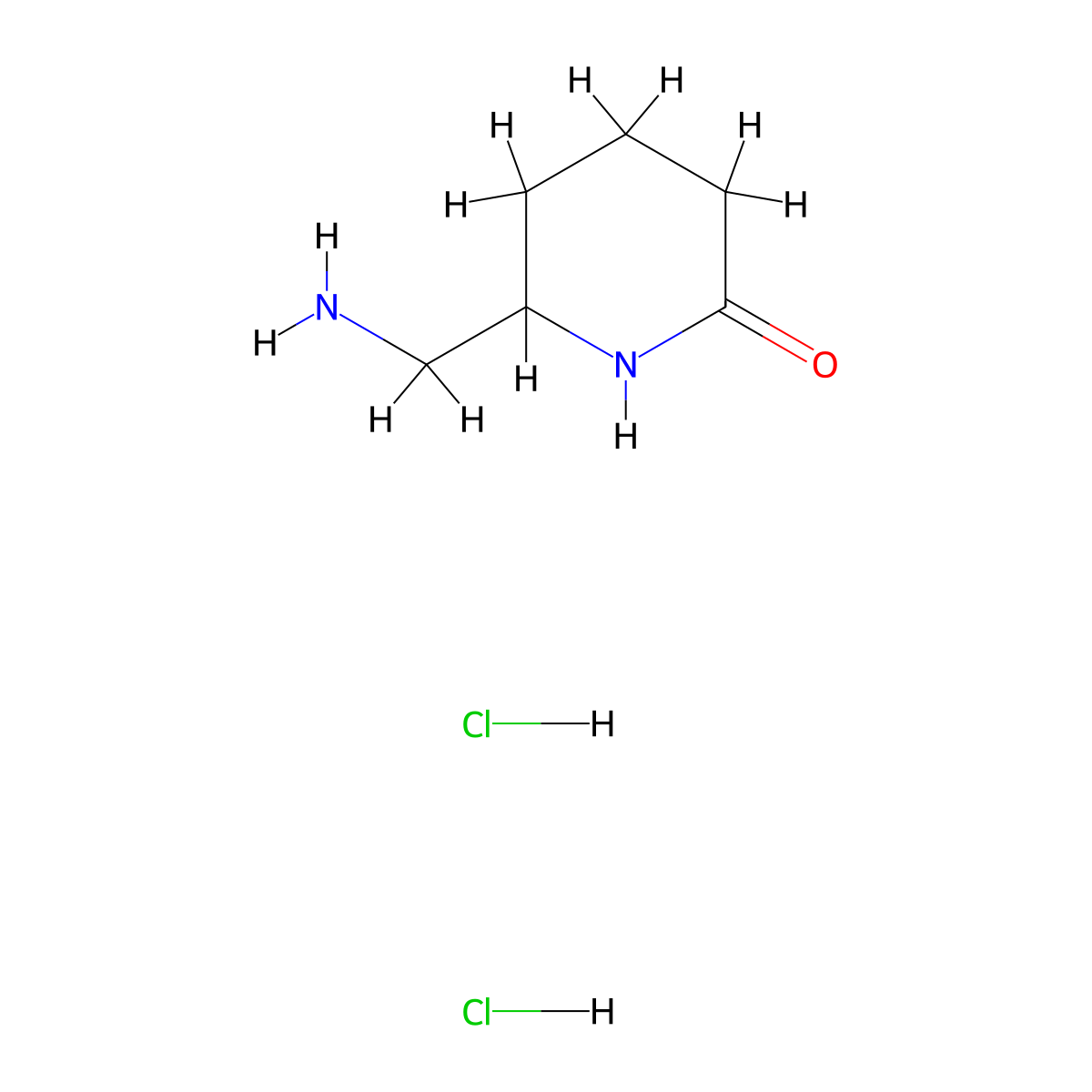 6-(Aminomethyl)piperidin-2-one dihydrochloride molecular structure, CAS 2735915-80-5