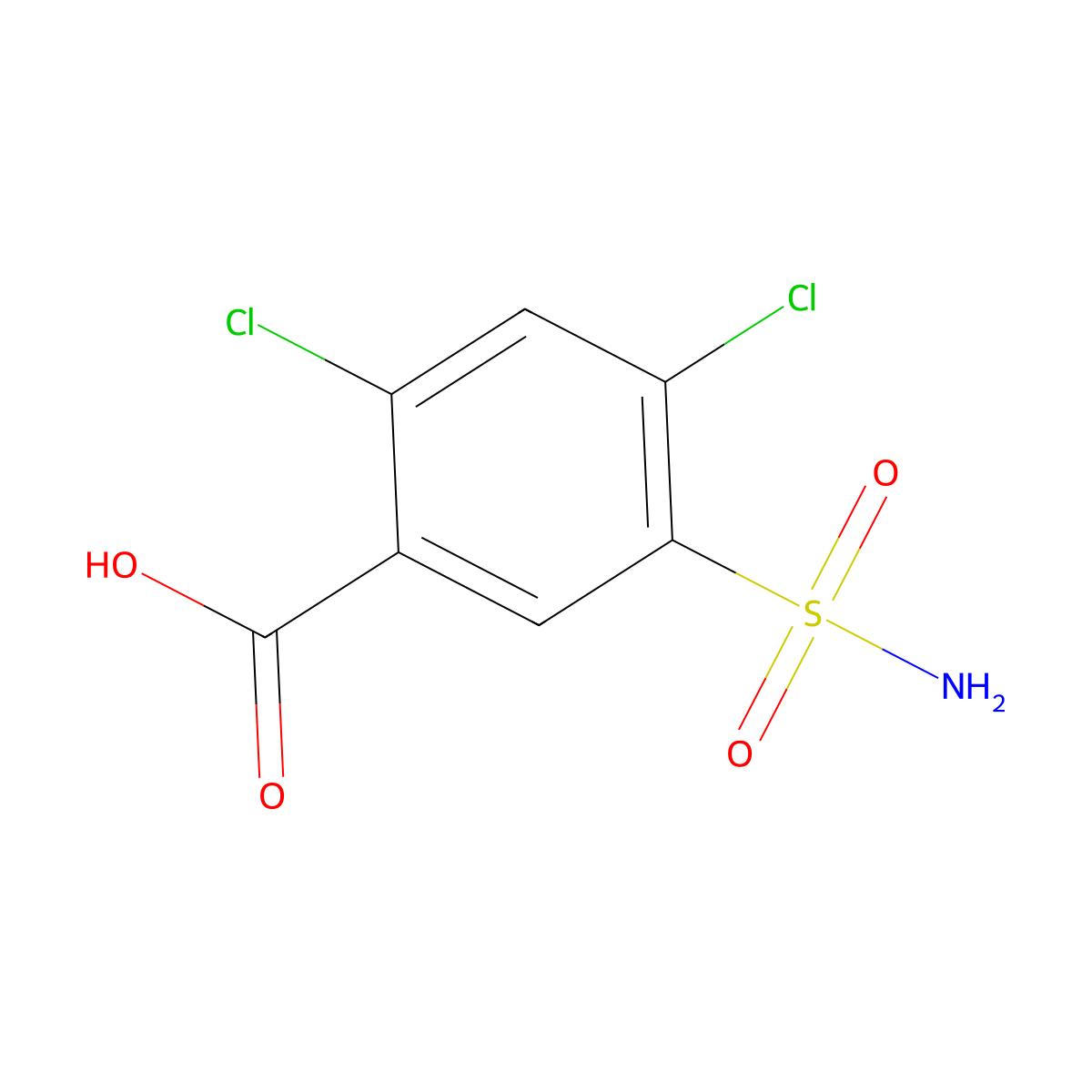 5-(Aminosulfonyl)-2,4-dichlorobenzoic acid molecular structure, CAS 2736-23-4