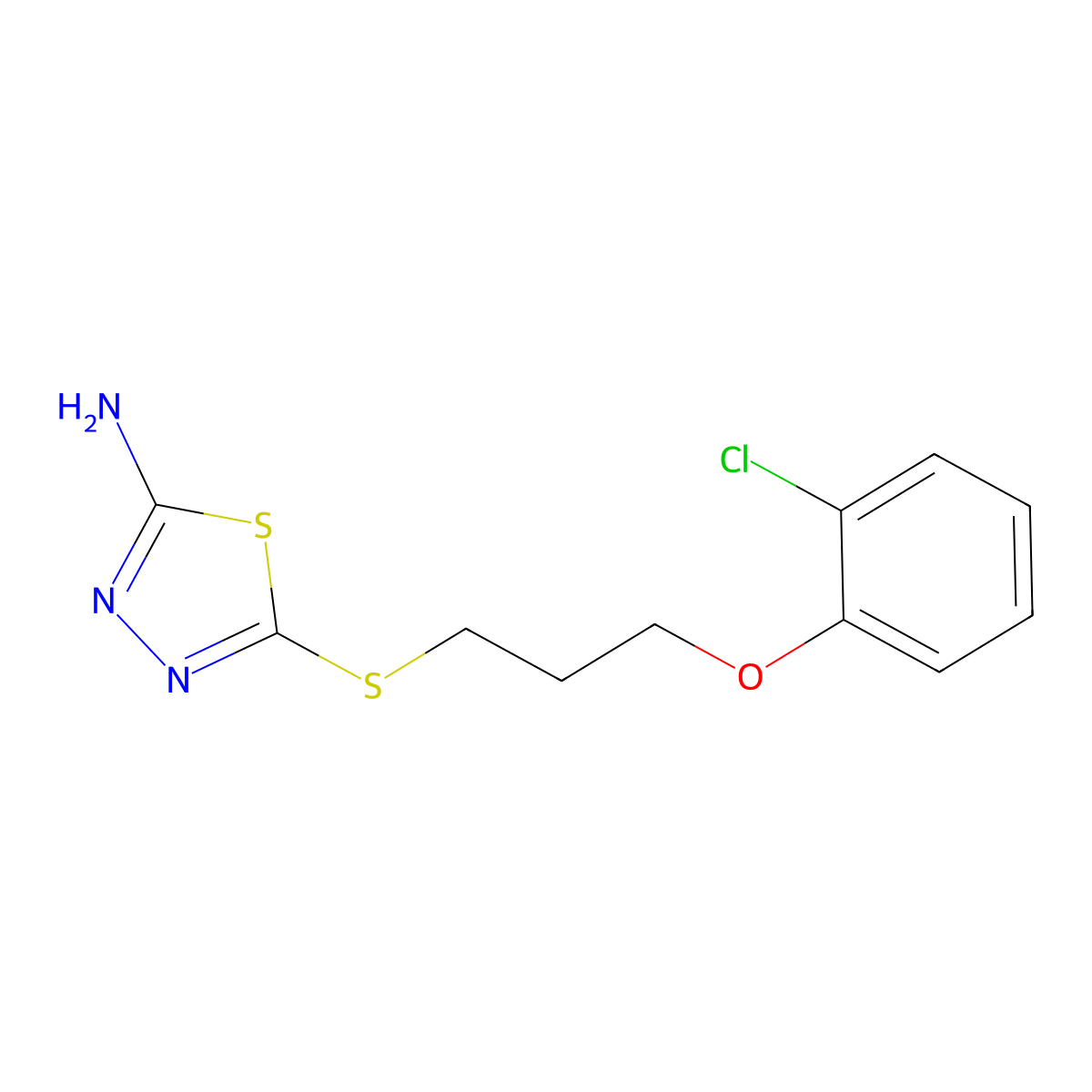 5-{[3-(2-Chlorophenoxy)propyl]sulfanyl}-1,3,4-thiadiazol-2-amine molecular structure, CAS 2736018-66-7